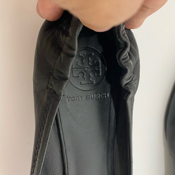 Tory Burch Women’s Leather Black Ballet Flats Sz 9 - Picture 6 of 9